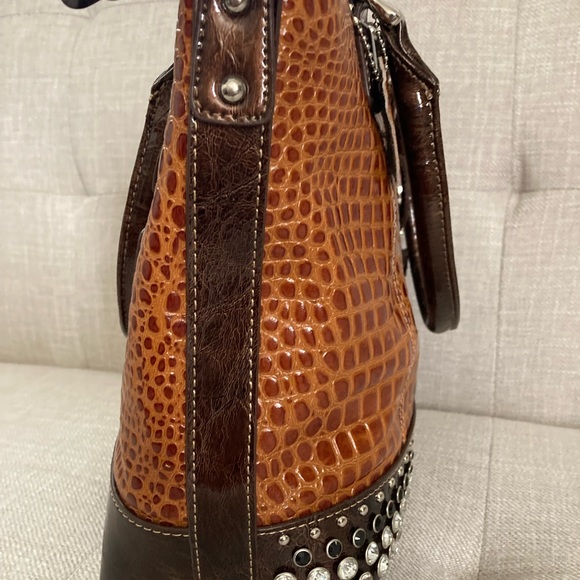Maddi Claire Top Grain Leather Studded Bag - Picture 7 of 13